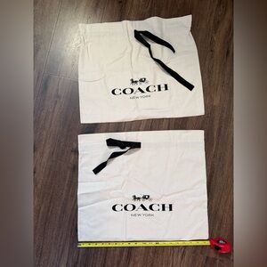 NWOT Set of 2 Dust Bag w Black Logo and Drawstring 16X19